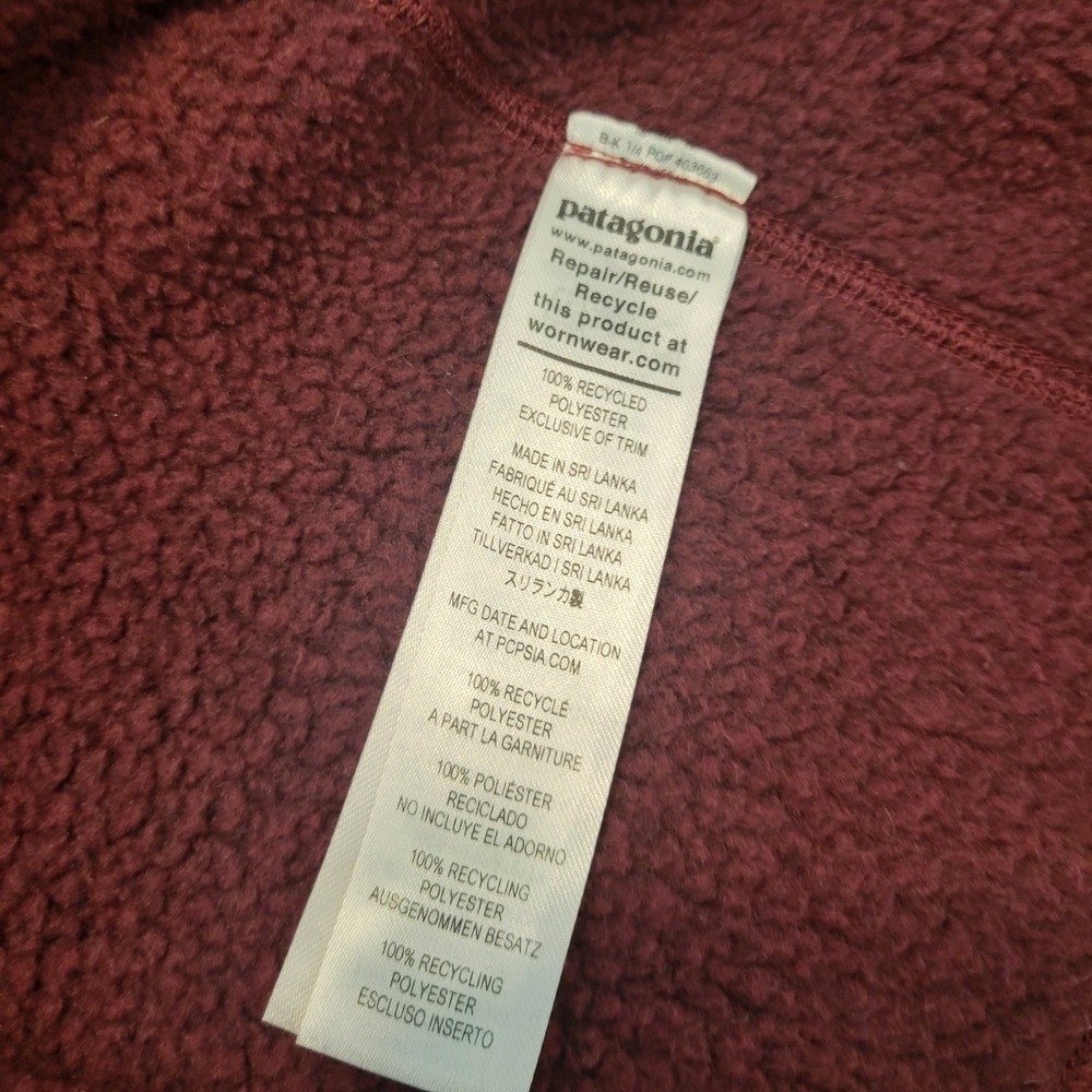 Patagonia Better Sweater 1/4 Zip Fleece Pullover Chianti Burgundy XS 25618 - Picture 5 of 12
